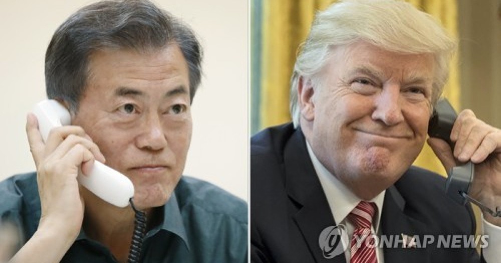 韓美總統通電商討朝鮮問題。(圖源:韓聯社)