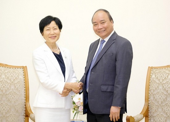 政府總理阮春福接見全球環境基金(GEF)首席執行官兼主席石井菜穗子女士。(圖源:光孝)