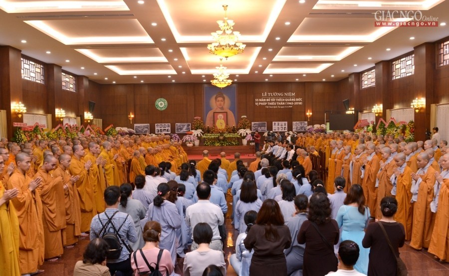 圖為釋廣德菩薩為法自焚55週年緬懷儀式現場一瞥。（圖源：覺悟報）