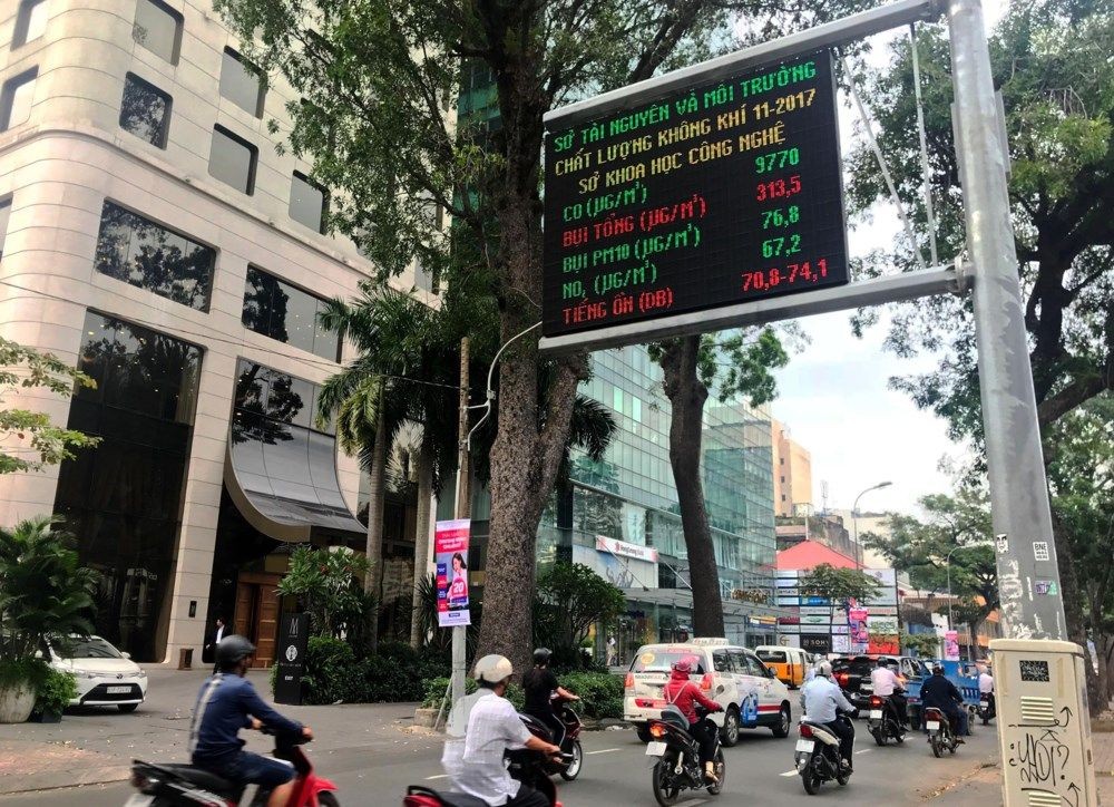 胡志明市空氣質素顯示版。
