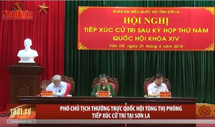 國會常務副主席從氏放昨(21)日在山羅省雲湖縣與選民接觸。(圖源:人民報視頻截圖)