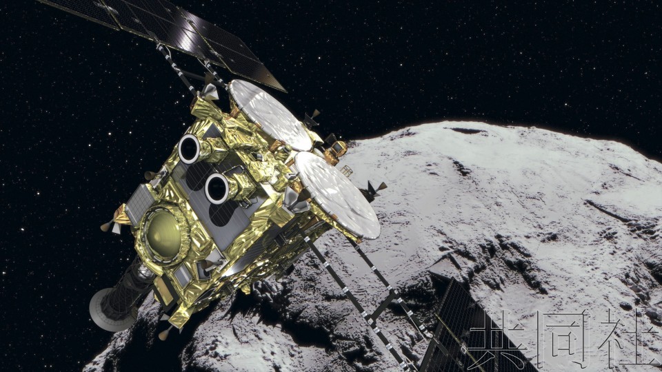 “隼鳥2號”探測器抵達小行星“龍宮”。(圖源:共同社)