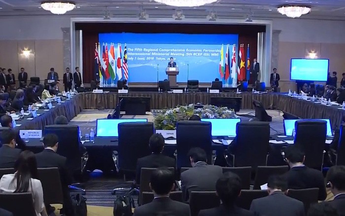 RCEP部長級會議現場一瞥。（圖源：VTV視頻截圖）