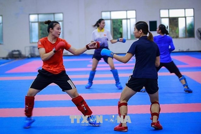 我國運動員訓練中。