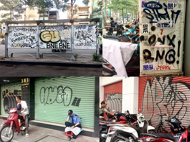 密密麻麻、有損市容的壁畫在市中心多條街道比比皆是。