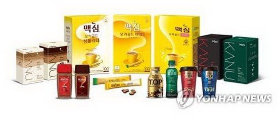 韓國東西食品旗下各種咖啡品牌。(圖源:韓聯社)