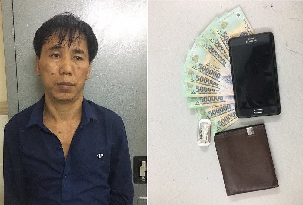 被抓獲的嫌犯與物證。（圖源：丹元）