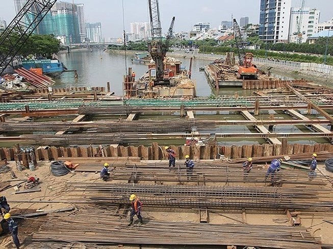 本市治水項目中的第一郡防淹閘工程一瞥。