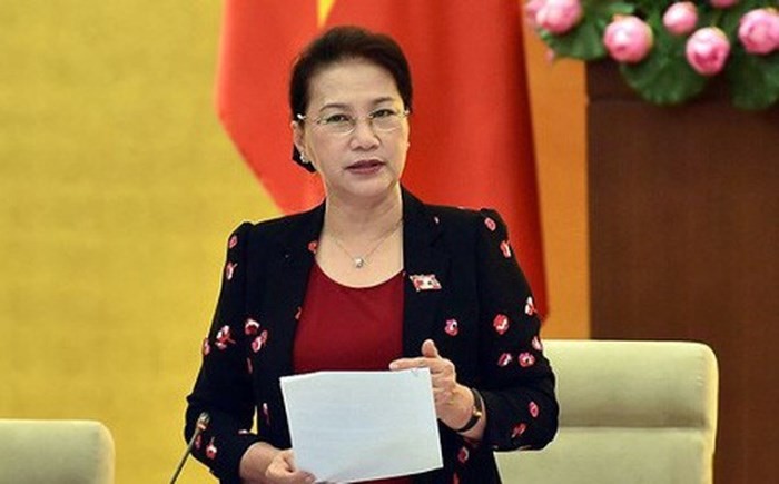 國會主席阮氏金銀。（圖源：VOV）