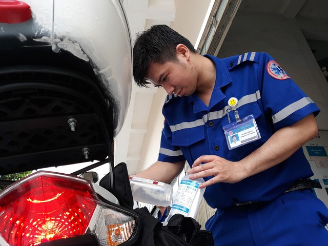 第一郡西貢全科醫院正式試行推出摩托車救護模式。（圖源：黃祿）