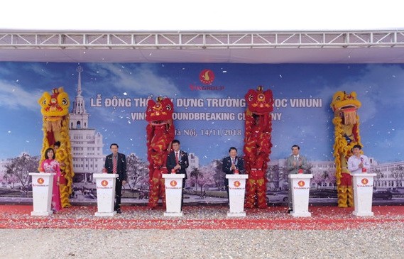 VinUni大學項目按鈕動工儀式一瞥。（圖源：Vingroup）