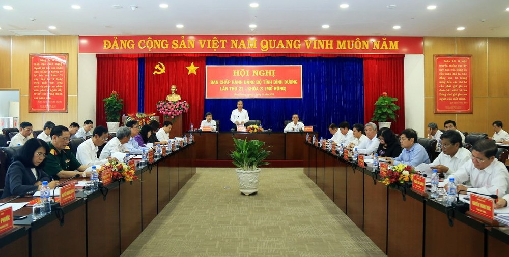 第十屆平陽省黨部執委會第二十一次會議現場。（圖源：智勇）