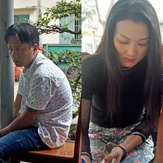 被拘留的2名嫌犯范阮黃靈（左圖）與鄧氏紫。（圖源：黃燕）