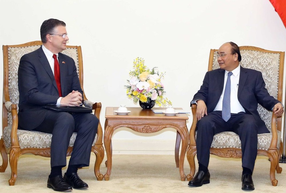 政府總理阮春福接見美國駐越南大使。（圖源：越通社）