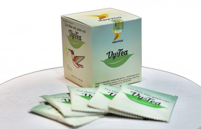 含有西布曲明(Sibutramine)和酚酞(Phenol phtraleine)致癌成分的Vy & Tea草木茶。（圖源：互聯網）