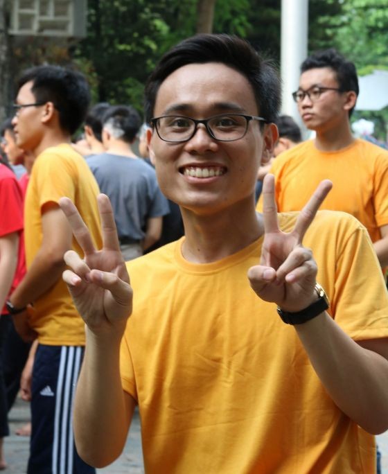 阮泰源聽到獲得阮文享助學金時喜形於色。