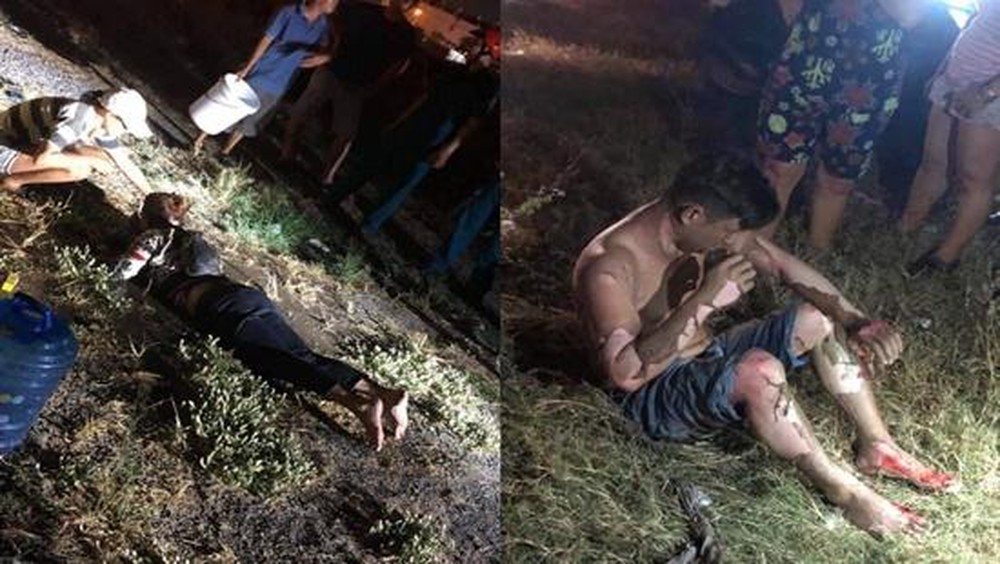 幸虧周圍民眾發現兩人起火，迅速攜帶小型滅火器趕來滅火救人。（圖源：維苑）