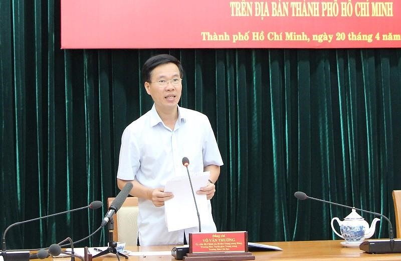 中央宣教部長武文賞在會議上發表講話。（圖源：芳陲）