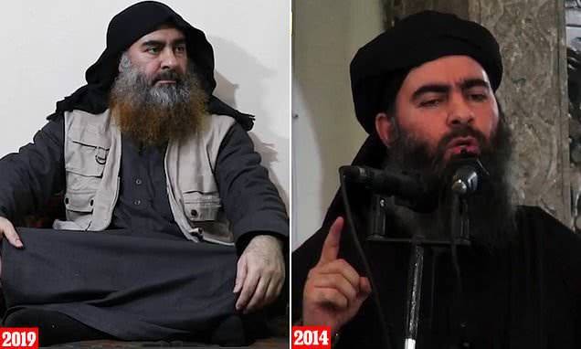 5年來巴格達迪對比。（圖源：互聯網）