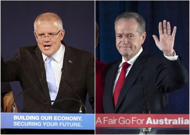 分析指，莫里森（左）的競選策略是勝過肖滕的其中一個原因。（圖源：AP）