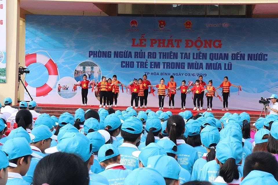 “2019年暴雨季節防範與兒童學生溺水有關的天災風險”發動儀式。（圖源：文福）