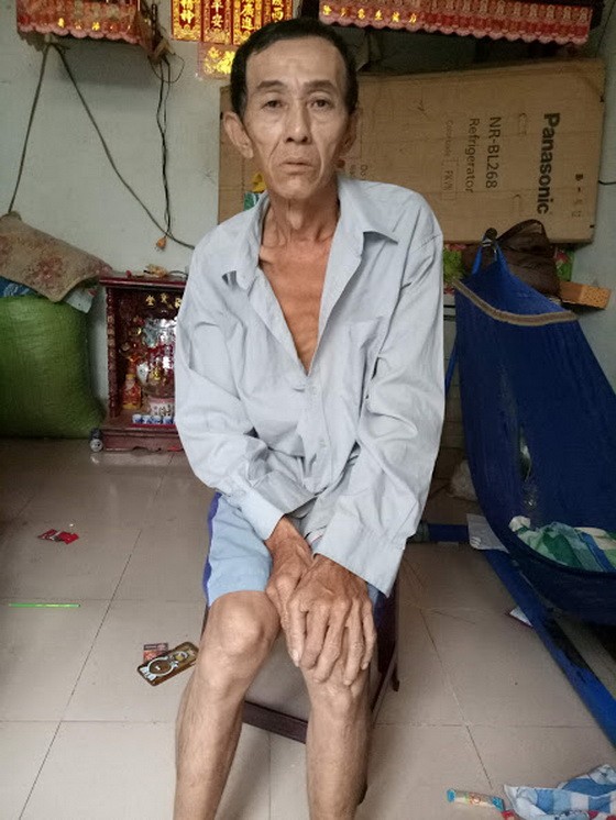 自從病倒，梁偉基的身體虛弱無力。