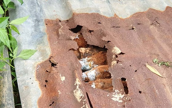 職能力量初步收集得到31顆60毫米的迫擊砲彈散落外面。（圖源：段堅）