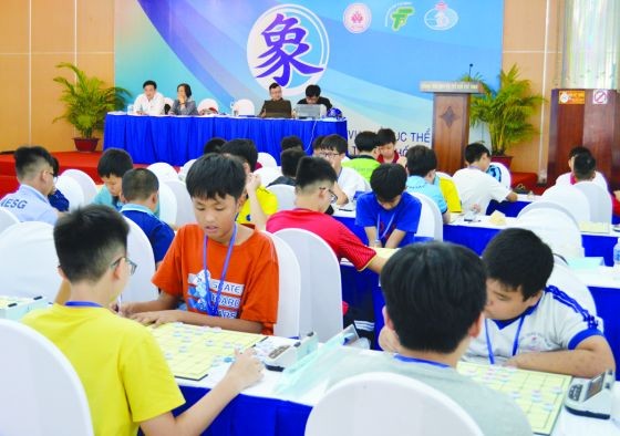 各年齡組進行象棋比賽。