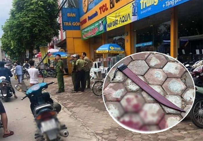 事發現場及作案凶器（小圓圖）。（圖源：張玄）