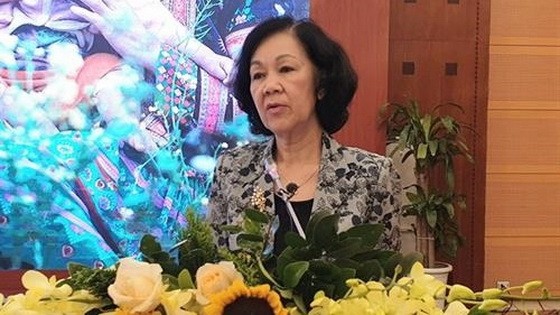 中央民運部長張氏梅在會上致詞。（圖源：VOV）