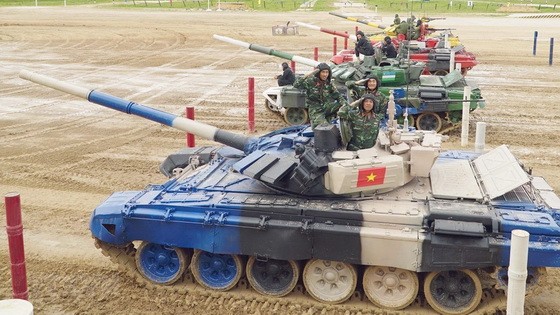 越南坦克隊贏得小組第二名。 （圖源：越通社）