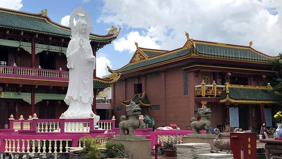 觀音閣正在施工。