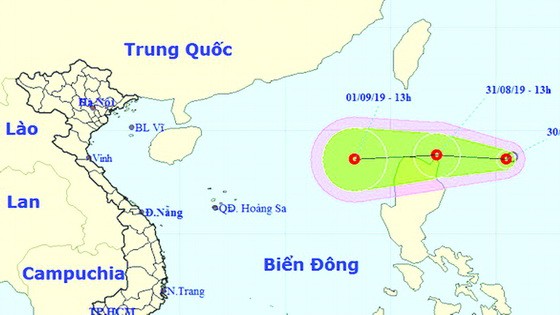 熱帶低氣壓可能逐漸轉強成5號颱風。（圖源：國家水文氣象預報中心）