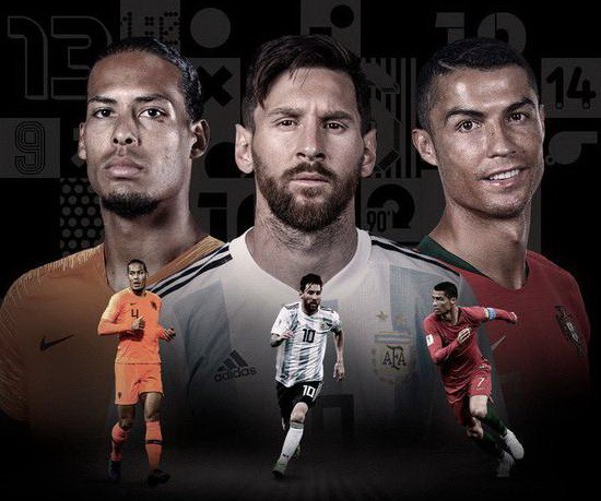 足球先生前３名候選：梅西，Ｃ羅，范戴克。（圖源：互聯網）