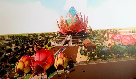 新華園公司的蓮花寶塔項目配景圖。