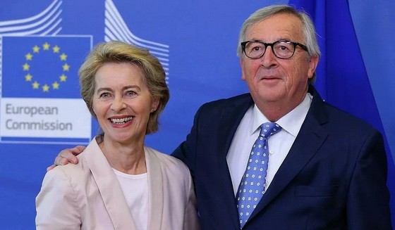 馮德萊恩與容克。（圖源：Getty Images）