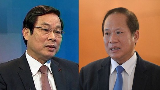 中央宣教部原副部長阮北山（左圖）與新聞與傳播部原部長張明俊。（圖源：潘草）