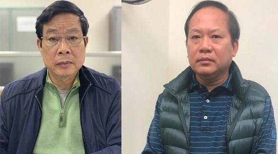 中央宣教部原副部長阮北山（左圖）與新聞與傳播部原部長張明俊。（圖源：公安部新聞網）