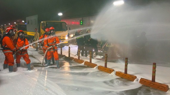 西貢河隧道消防演習現場一瞥。（圖源：御琪）