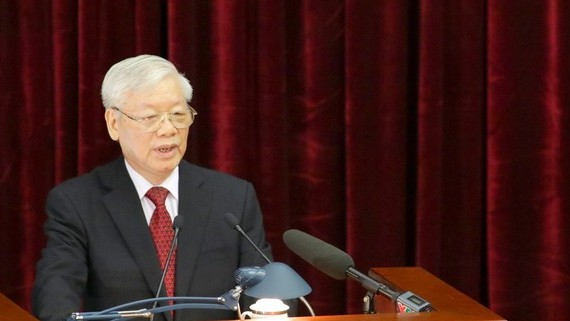 黨中央總書記、國家主席阮富仲在會議上致開幕詞。（圖源：范強）