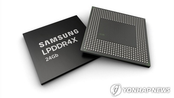 三星DRAM芯片。（圖源：韓聯社）
