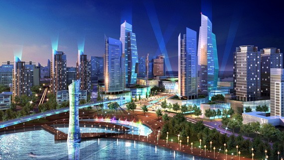 大都市內的金融中心配景圖。（圖源：VGSI）