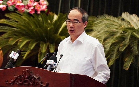 黨中央政治局委員、市委書記阮善仁在會議上致閉幕詞。（圖源：VOV）