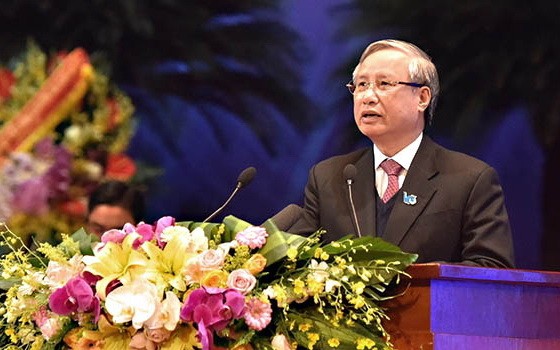 黨中央政治局委員、黨中央書記處常務書記陳國旺在會上致詞。（圖源：人民報）