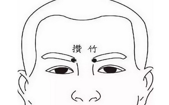 掐攢竹穴，可止打嗝。（圖源：互聯網）