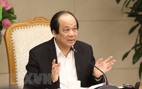 梅進勇部長主持會議並發表講話。（圖源：越通社）