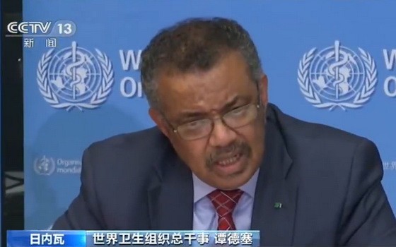 世界衛生組織總幹事譚德塞。（圖源：CCTV視頻截圖）