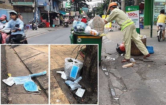 第十郡若干街道有很多亂丟的口罩，導致 垃圾收集者遇上困難。