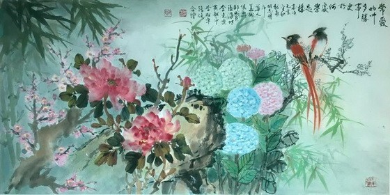 5 位名畫家的集體作品。