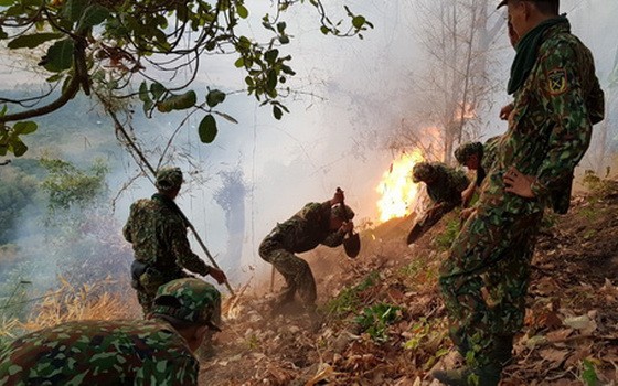 當地駐軍部隊參加滅火救援。（圖源：寶斗）